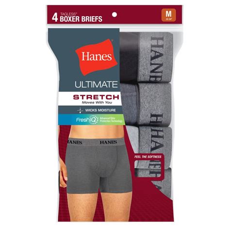 Hanes Men S Tagless Ultimate Stretch Boxer Briefs 4 Pack