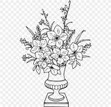 Vase Flower Coloring Book Drawing Favpng sketch template