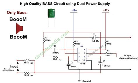 ic  subwoofer bass booster circuit diagram bass circuit  woofer