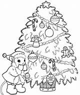 Christmas Pages Color Coloring Tree sketch template