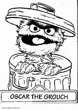 Oscar Grouch Coloring Sesame Street Pages Printable Drawing Print Template Cartoon Getdrawings Letter Sheets sketch template