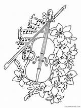 Coloring Violin Music Pages Flowers Coloring4free Related Posts sketch template