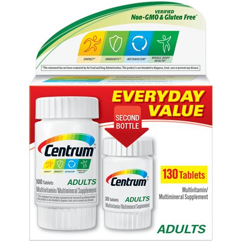 centrum adults multivitaminmultimineral supplement tablets  ct box walmartcom walmartcom