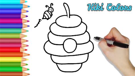 draw bee hive part  teach drawing  kids  toddlers