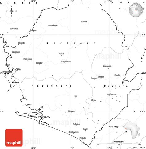 blank simple map of sierra leone