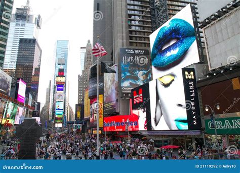 nyc times square ads editorial photography image  broadway