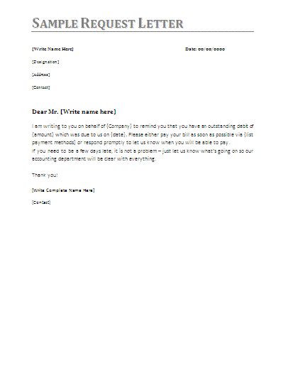 request letter template  word templates