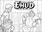 Coloring Bible Heroes Pages Ehud sketch template