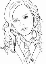 Hermione Granger Colorir Watson Hermoine Outline Jenni Hogwarts Saga Fantasticas Disegnare Sketches Coloringhome Px sketch template