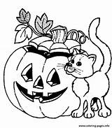 Coloring Pumpin 2877 Halloween Cat Pages Printable sketch template