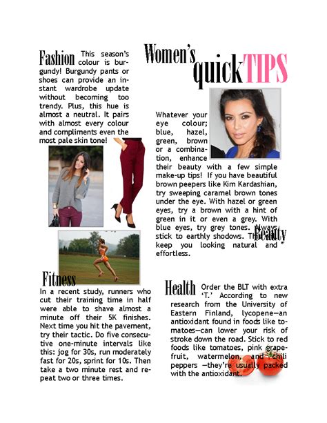 november quick tips  women