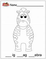 Zig Zebra Zag Coloring Letter Activities sketch template