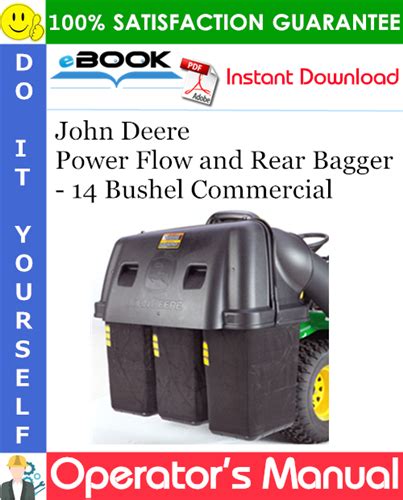 john deere power flow  rear bagger  bushel commercial operators manual north american