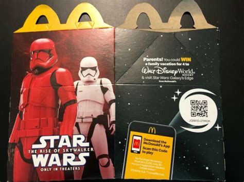 2019 mcdonalds star wars rise of skywalker collectible happy meal box