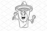 Burritos Burrito Maraca Vectorified sketch template