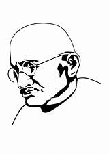 Gandhi Mahatma Coloring sketch template