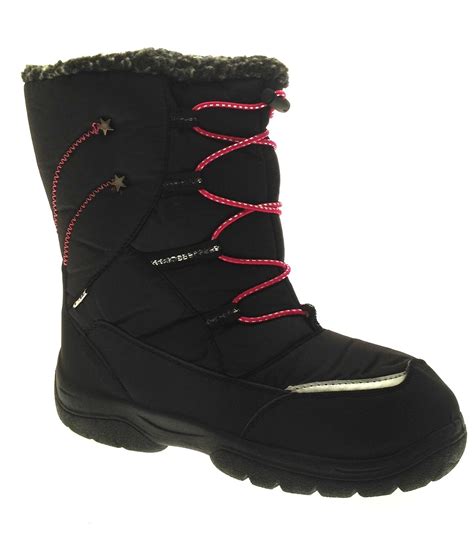 kids girls waterproof snow boots ski jogger moon mucker warm winter size uk