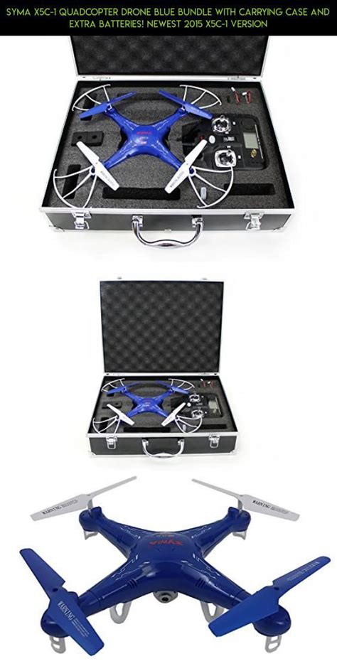 syma xc  quadcopter drone blue bundle  carrying case  extra batteries newest  xc