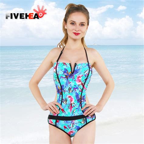 one piece women swimwear sexy sling halter printed flower printed large