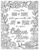 Coloring Bible Pages Romans Hope Printable God Christian Verse Colouring Adult Scripture Joy Sheets Peace Book Winter Rocks Print Sheet sketch template