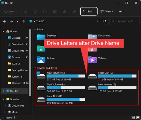 display drive letter  drive   windows    gear  windows