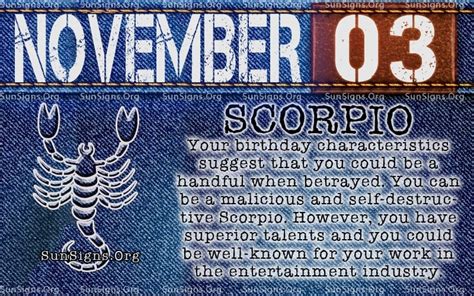 november 3 birthday horoscope personality sunsigns