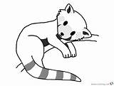 Panda Red Coloring Pages Sleeping Printable Color Kids sketch template
