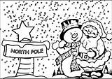 Santa Coloring Printable North Pole Pages Frosty Christmas Merry Visit Claus Rocks sketch template