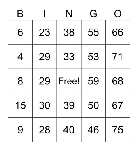 bingo cards   printable printable templates