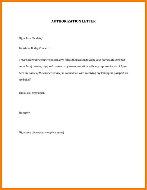 sample authorization letter  tnb word template   lettering