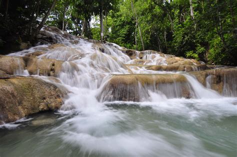 famous dunns river falls  ocho rios attractions  jamaica