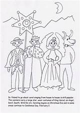Coloring Pages Christmas Colouring Polish Carol Poland Carolers Printable Labels sketch template