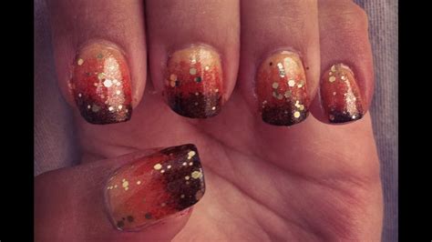 Gradient Ombre Nails From Orange To Brown Unghie Gradiente