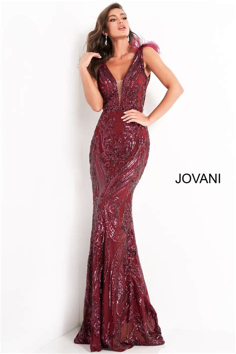 jovani 3180 black sequin embellished feather prom dress