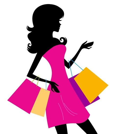 Shopping Girl With Pink Bags Silhouette Girl Silhouette Silhouette