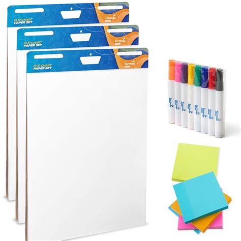 large easel paper pads complete set  flip chart paper  markers  sticky notes post
