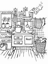 Coloring Kitchen Pages Adult Cozy Printable Colouring Books Template sketch template