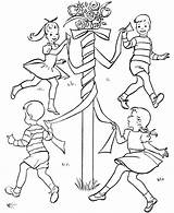 Maypole Spring Kids Tanzen Ausmalbilder Tanz Dla Kolorowanki Maj Dzieci Honkingdonkey Malvorlagen sketch template