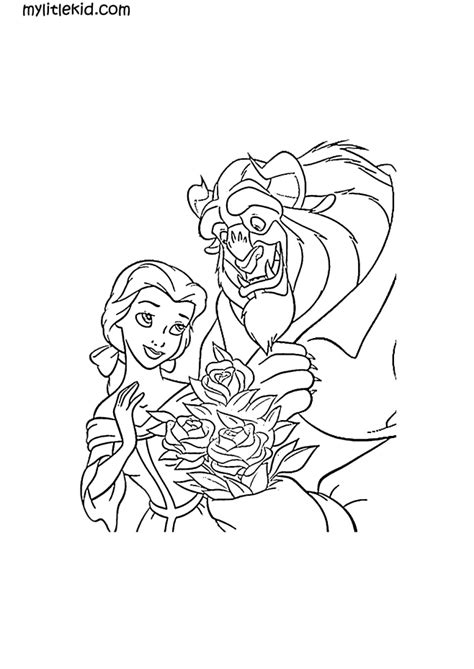beauty   beast print coloring pages
