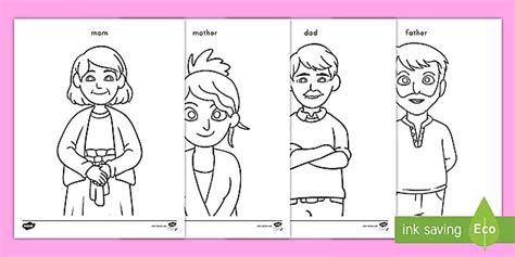 family coloring sheets teacher  twinkl