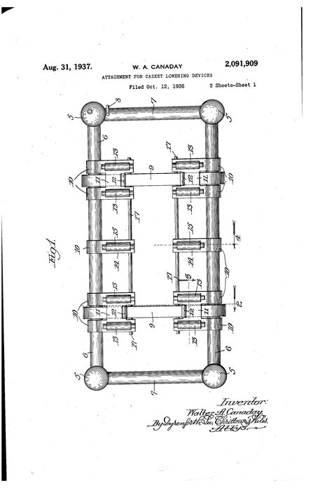 patent  attachment  casket lowering devices google patents