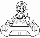 Mario Coloring Kart Pages sketch template