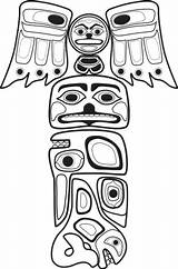 Totem Poles Aboriginal Printables Loudlyeccentric Tiki Afkomstig Symbols sketch template