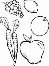 Vegetables Coloring Fruit Pages Vegetable Kids Fruits Printable Drawing Food Clipart Colouring Nutrition Print Preschool Book Healthy Color Fall Sheets sketch template