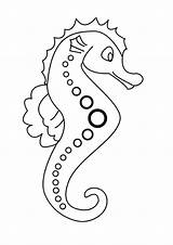 Seahorse Coloring Color Pages Animals Animal Print Sheets Back sketch template