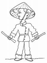 Asiatique Asie Chine Thema Chinois Preschool Personnage Kleuters Coloriages Chinos Chinas Gulli Vietnamien sketch template