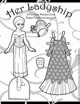 Paper Printable Doll Dolls Her Dresses Coloring Mini Series Click Print Gowns Pdf Paperthinpersonas Ld1 Ladyship sketch template
