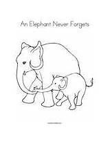 Coloring Elephant Forgets Never sketch template