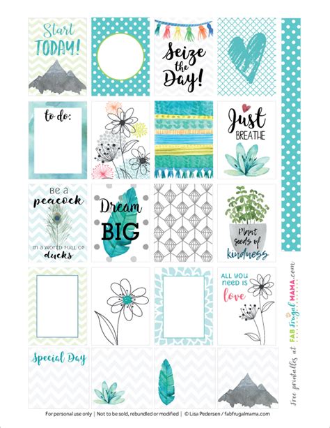 printable spring happy planner stickers fab frugal mama