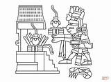 Coloring Aztec Xiuhtecuhtli Pages God Fire Heat Drawing sketch template